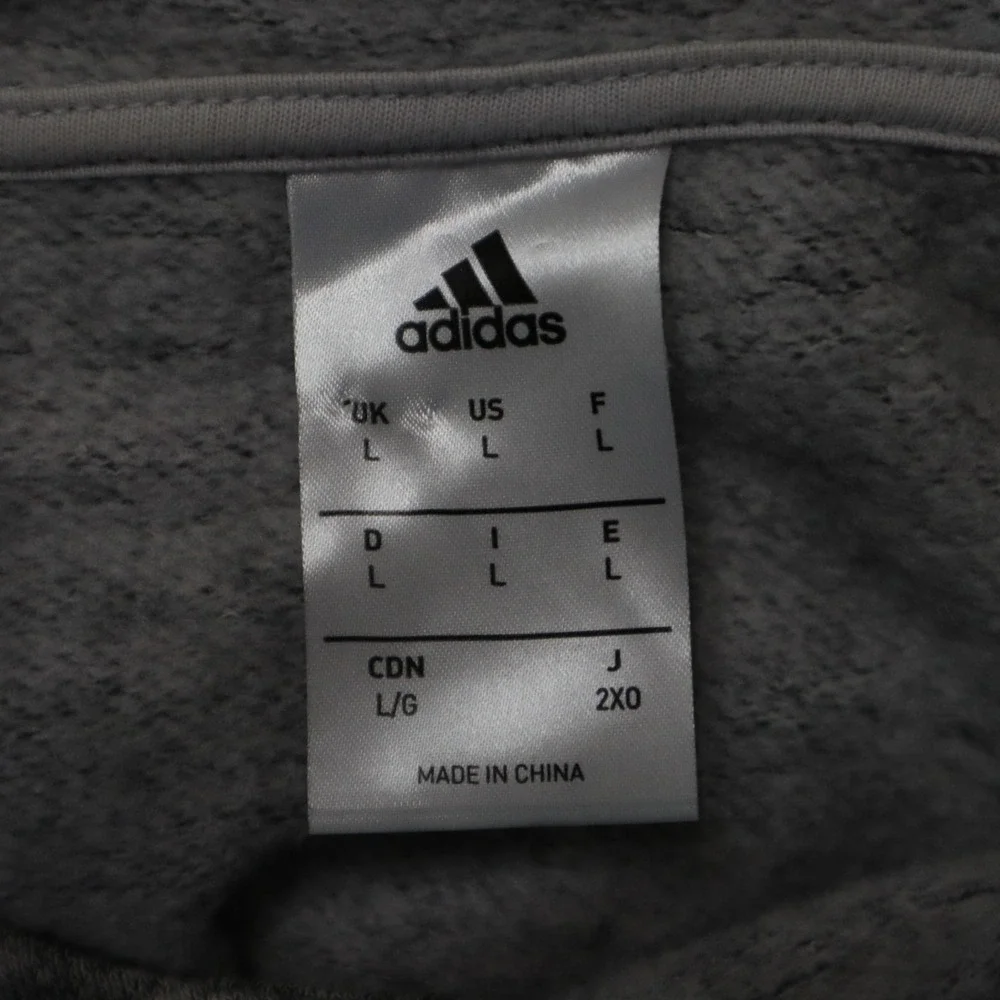 Adidas Hoodie Mens Large Activewear Pullover Knit Sweat Heather Gray Long Sleeve